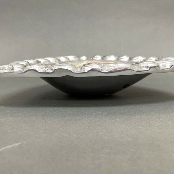 Pewter Triangle Bowl Mexico Silver 10 1/2" x 10 3/4" x 2 1/8" High - Picture 3 of 7